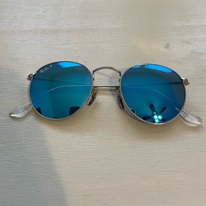 Ray-Ban polarized round blue sunglasses